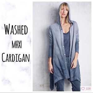 Washed Maxi Cardigan